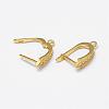 Brass Micro Pave AAA Cubic Zirconia Ear Harp Hoop Earring Findings KK-F699-05G-NR-2