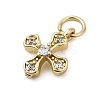 Brass Micro Pave Cubic Zirconia Tiny Cross Charms LS-ZIRC-G128-04G-1-2