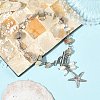 Summer Beach 304 Stainless Steel Starfish Charm OT Bracelets BJEW-JB14373-02-1