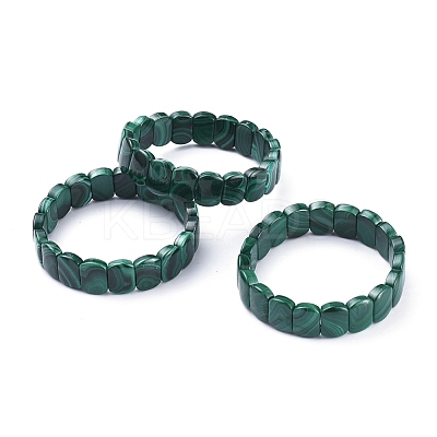 Natural Malachite Stretch Bracelets G-D0018-01-1
