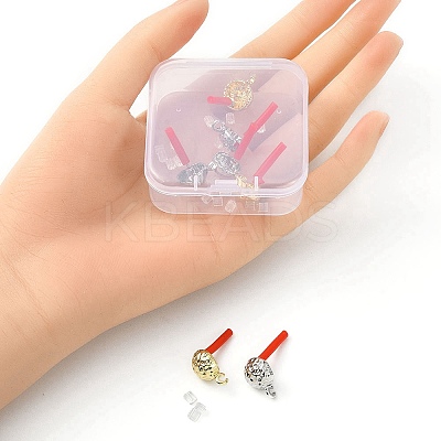 8Pcs 2 Colors Rack Plating Alloy Stud Earring Findings FIND-YW0003-82B-1