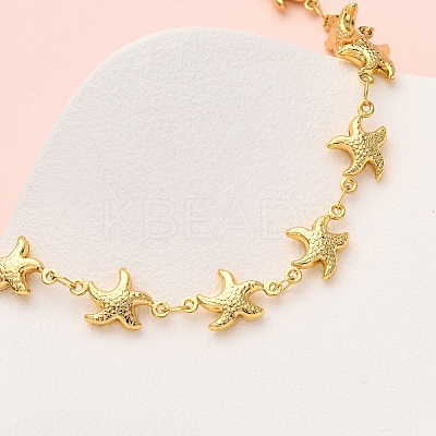 Beach 304 Stainless Steel Sea Animals Link Chain Necklaces for Women NJEW-G178-04G-01-1