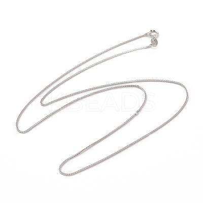 Anti-Tarnish Rhodium Plated 925 Sterling Silver Wheat Chains Necklace for Women STER-I021-07P-1