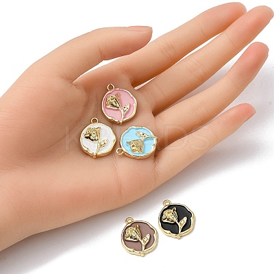 5Pcs Rack Plating Alloy Enamel Pendants ENAM-YW0002-45-1