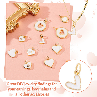 16Pcs 8 Styles Brass Enamel Charms KK-GA0001-57-1
