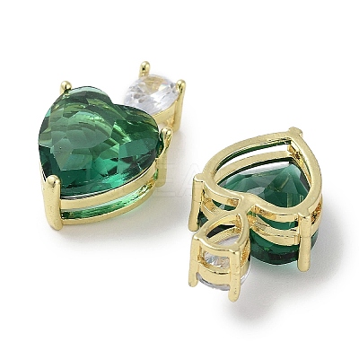 Real 18K Gold Plated Rack Plating Brass Micro Pave Cubic Zirconia Pendants KK-R161-04G-08-1