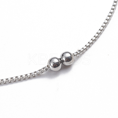 Tarnish Resistant 304 Stainless Steel Box Chain Anklets AJEW-G024-12P-1