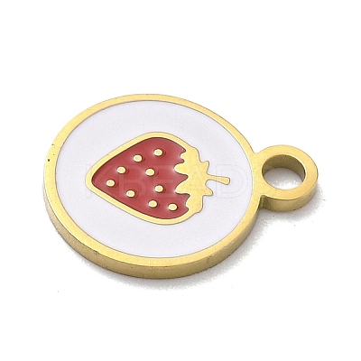 304 Stainless Steel Fruit Enamel Pendants LS-STAS-G362-04G-07-1