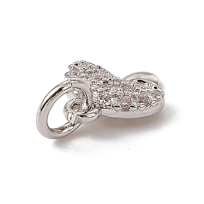 Brass Micro Pave Cubic Zirconia Charms ZIRC-F132-19P-1
