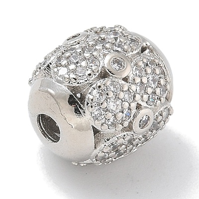Rack Plating Brass Micro Pave Cubic Zirconia Beads KK-L224-030P-1