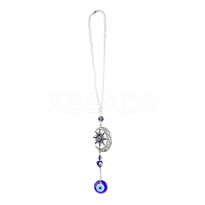 Evil Eye Alloy Lampwork Pendant Decorations LS-HJEW-M005-02D-AS-1