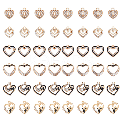 48Pcs 6 Styles Alloy Enamel Pendants FIND-FH0007-68-1