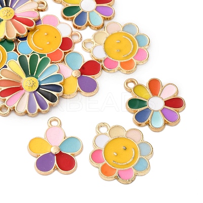10Pcs 5 Styles Alloy Enamel Pendants ENAM-FP0002-39-1