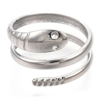 Non-Tarnish 304 Stainless Steel Snake Twist Rings LS-RJEW-N038-114P-1