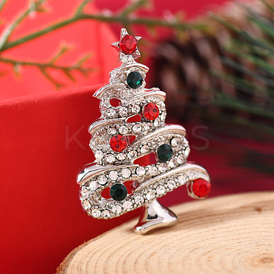 Christmas Theme Zinc Alloy Rhinestone Brooches for Backpack Clothes LS-LK8386-17-1