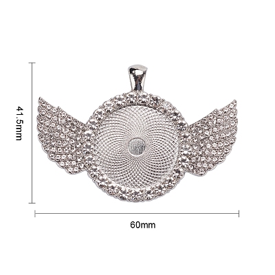 Alloy Big Pendants Cabochon Settings FIND-YW0001-20B-P-1