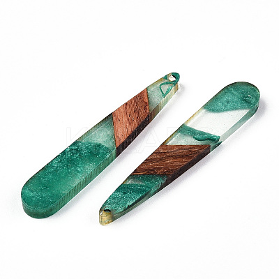 Transparent Resin & Walnut Wood Big Pendants RESI-ZX017-26-1