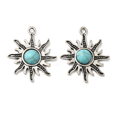 Tibetan Style Alloy Pave Imitation Turquoise Pendants LS-FIND-NH0001-01AS-1