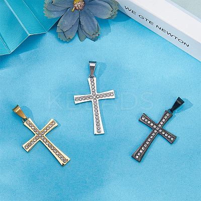 3Pcs 3 Colors 304 Stainless Steel Pendants STAS-BBC0007-18-1
