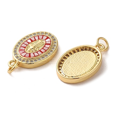 Brass Micro Pave Cubic Zirconia Pendants KK-D096-23G-1