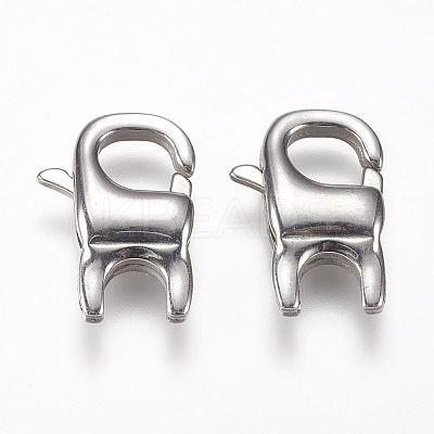 Tarnish Resistant 304 Stainless Steel Lobster Claw Clasps STAS-O114-060P-1