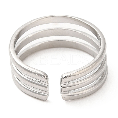 Non-Tarnish 304 Stainless Steel Open Cuff Rings RJEW-K245-84P-1