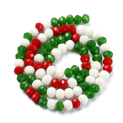 Christmas Theme Glass Beads Strands GLAA-YW0001-82B-1