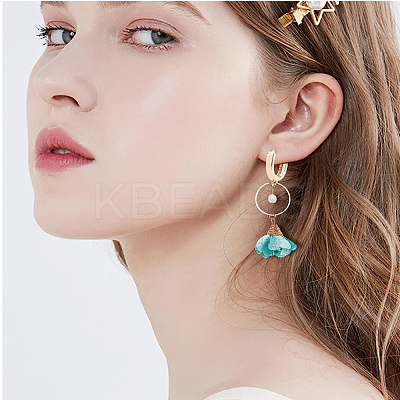 40Pcs 2 Color 2-hole Rack Plating Eco-friendly Brass Huggie Hoop Earring Findings KK-FH0006-63-1