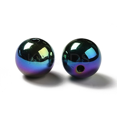 UV Plating Rainbow Iridescent Acrylic Beads PACR-D070-01C-1