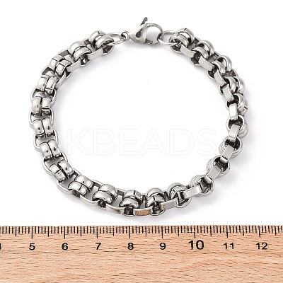 201 Stainless Steel Byzantine Chain Bracelets BJEW-B078-155P-1