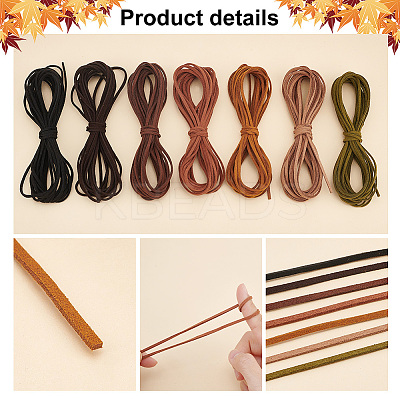 7 Bundles 7 Colors Faux Suede Cord LW-PH0002-22-1