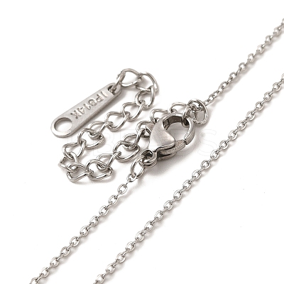 Non-Tarnish 304 Stainless Steel Cable Chain Necklace for Women NJEW-G097-11P-1