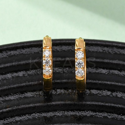 304 Stainless Steel Clear Cubic Zirconia Hoop Earrings EJEW-D331-18B-G-1