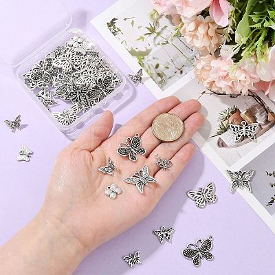 50Pcs 10 Styles Tibetan Style Alloy Pendants FIND-YW0006-94-1