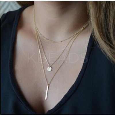 Alloy Pendant Layered Chain Necklaces for Women WGC39CD-25-1