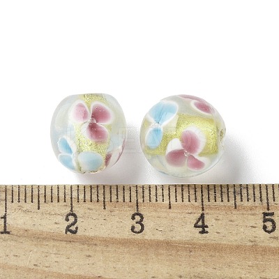 Handmade Gold Foil Glass Beads LAMP-P068-10A-1