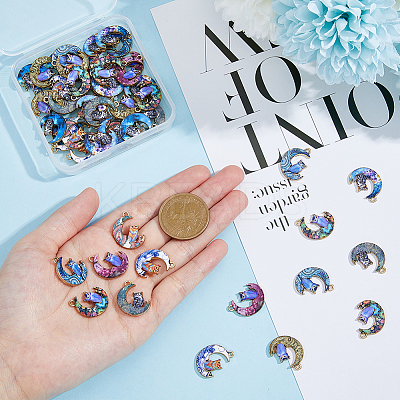 54Pcs 9 Styles Alloy Printed Pendants FIND-DC0003-77-1