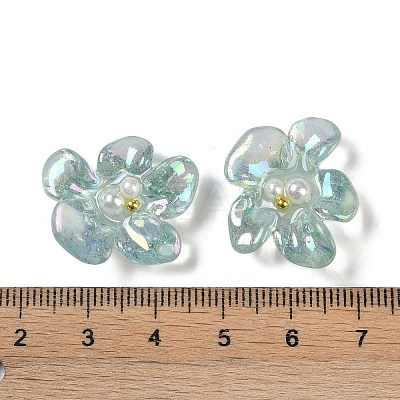 AB Color Transparent Epoxy Resin & ABS Pearl Decoden Cabochons LS-CRES-S367-18C-1