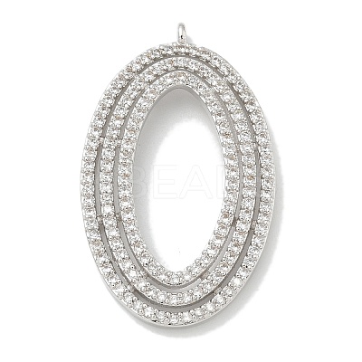 Rack Plating Brass Micro Pave Cubic Zirconia Pendants KK-L224-051P-1
