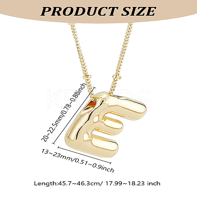 1pc Brass Chain with Alloy Letter Pendants Necklaces NJEW-LP0001-41E-G-1