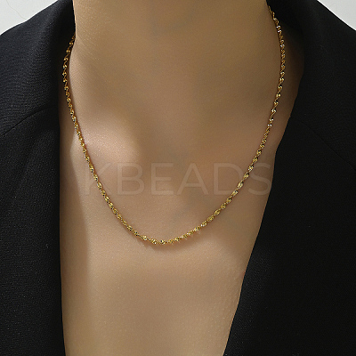 Simple and Elegant 201 Stainless Steel Rope Chain Women's Necklaces LS-RX3726-1