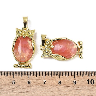 Cherry Quartz Glass Pendant KK-F887-02G-13-1