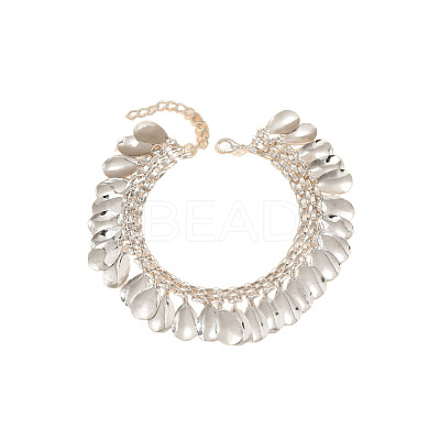 Bohemian Brass Teardrop Tassel Anklets for Women FS-WGD2946-02-1