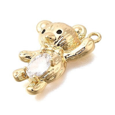 Brass Micro Pave Cubic Zirconia Pendants KK-U061-24G-1
