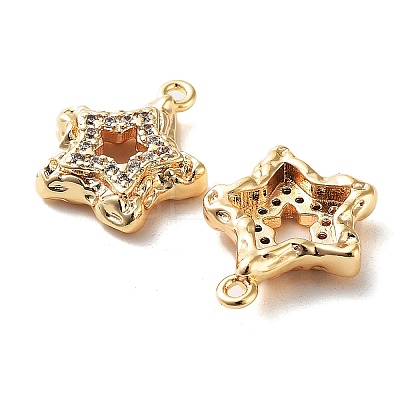 Rack Plating Brass Micro Pave Cubic Zirconia Pendants KK-K333-88G-1
