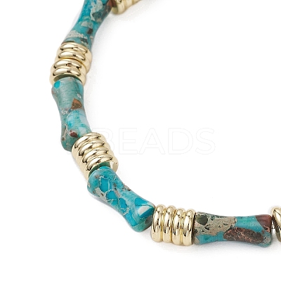 2Pcs 2 Styles Synthetic & Natural Imperial Jasper Beads Stretch Bracelets Sets BJEW-JB12073-1