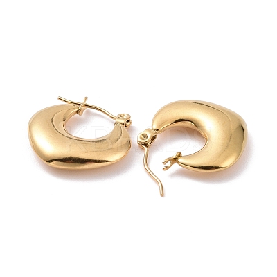 Ion Plating(IP) 304 Stainless Steel Chunky Rhombus Hoop Earrings for Women EJEW-G293-22G-1