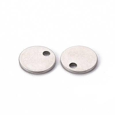 Non-Tarnish 201 Stainless Steel Stamping Blank Tag Pendants STAS-T058-8mm-P-1