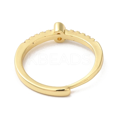 Rack Plating Brass Clear Cubic Zirconia Number 6 Adjustable Rings for Women RJEW-S407-09G-06-1