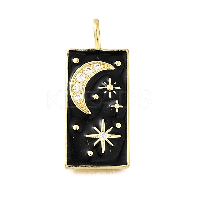 Brass Micro Pave Cubic Zirconia Pendants KK-S523-09G-1